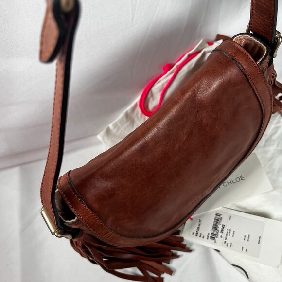 SEE BY CHLOE Brown Leather Fringe Crossbody Bag Gold Hardware - Picture 6 of 14